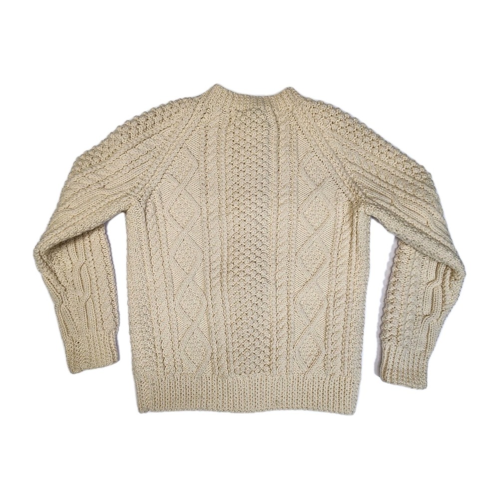 Vintage 1990s Irish Aran Wool Cardigan Teresa's Cottage Donegal Small Cable Knit - Picture 2 of 8